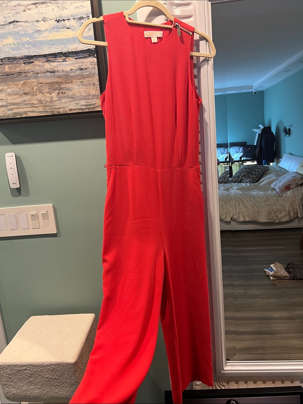 MICHAEL Michael Kors Sleeveless Red Wide-Leg Jumpsuit